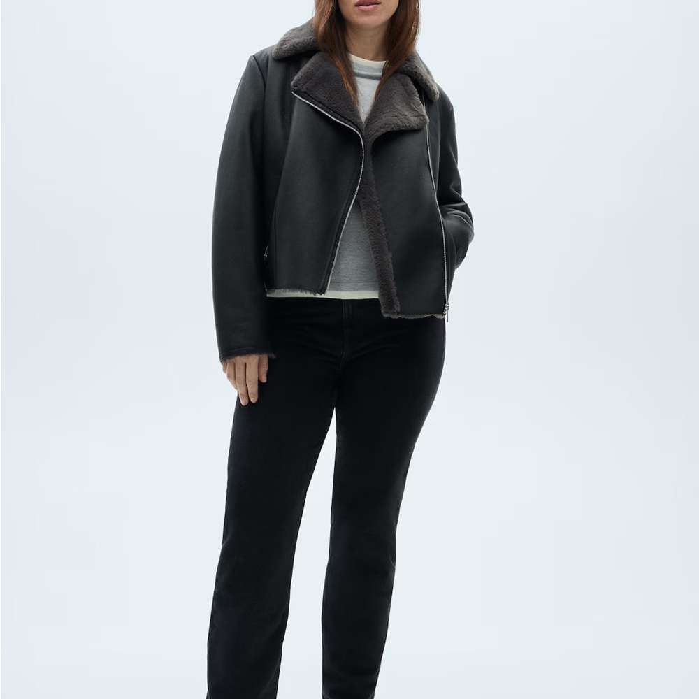 Leather Jacket With Shearling-Effect Lining - image 3